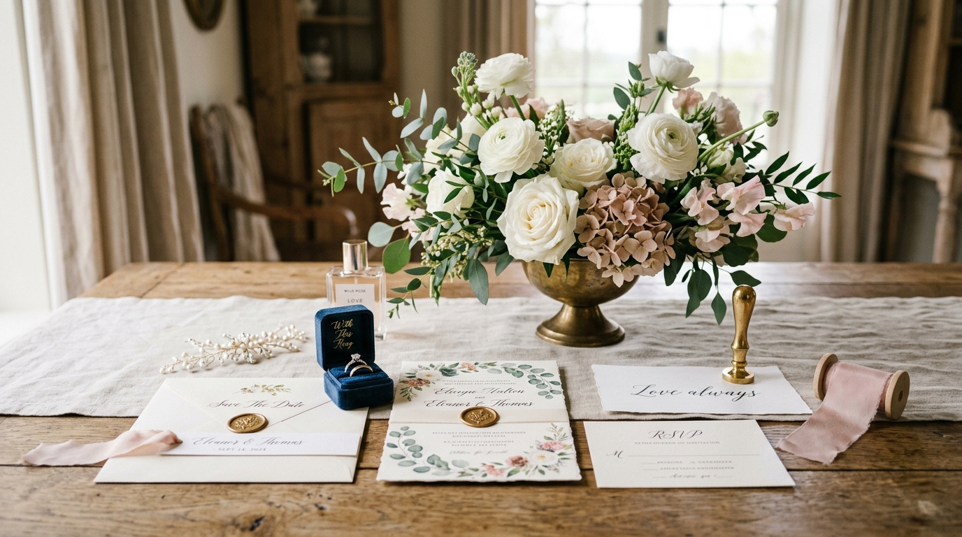 Beautiful wedding items and accessories